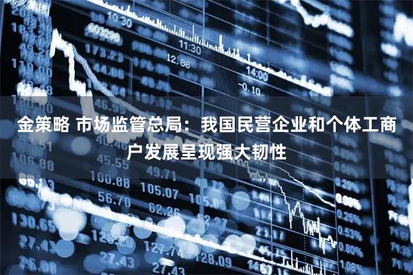 金策略 市场监管总局:我国民营企业和个体工商户发展呈现强大韧性