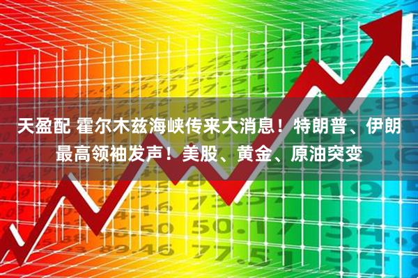 天盈配 霍尔木兹海峡传来大消息！特朗普、伊朗最高领袖发声！美股、黄金、原油突变